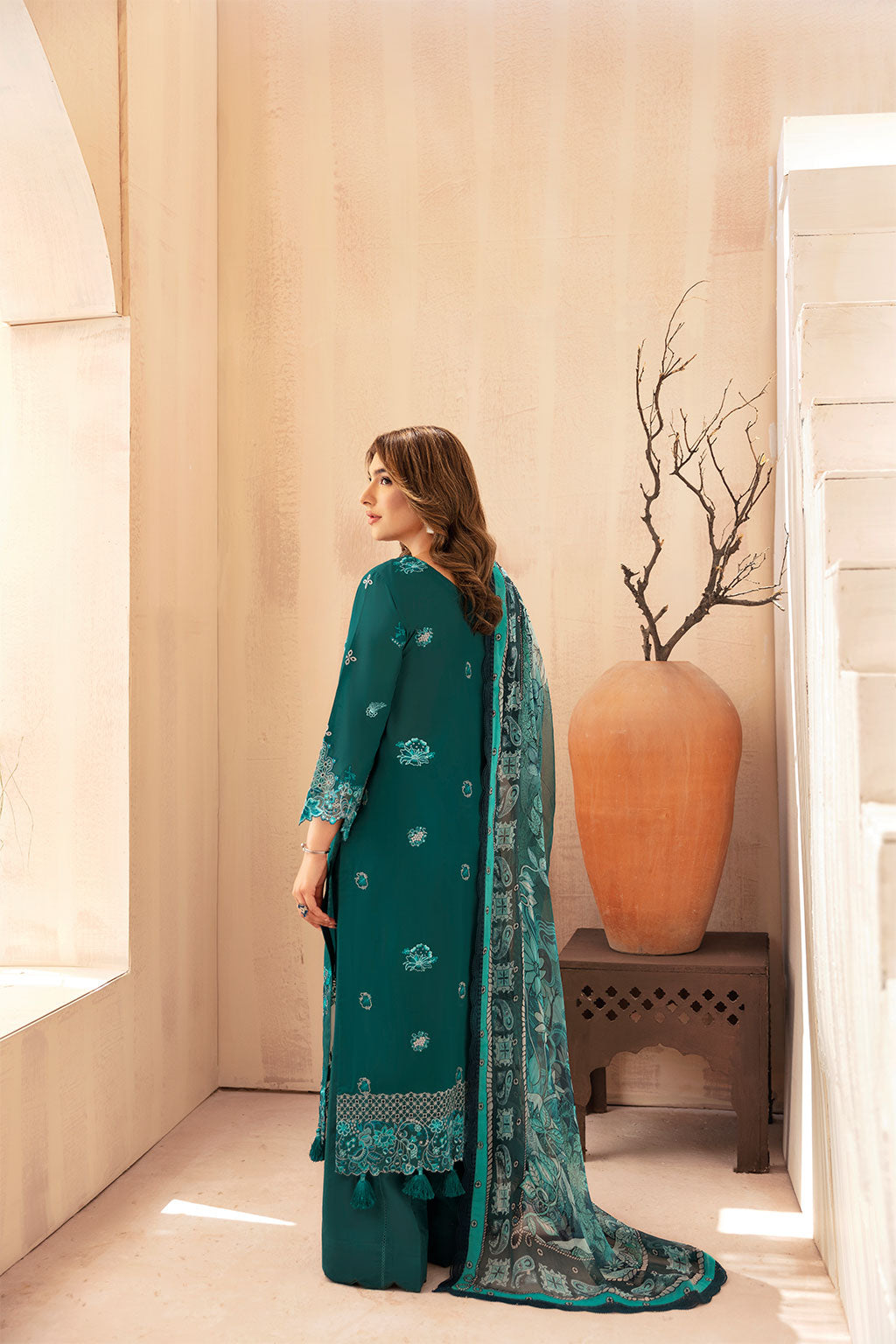Ramsha | Andaaz Collection | Z-1009 XS Teal Green Lawn