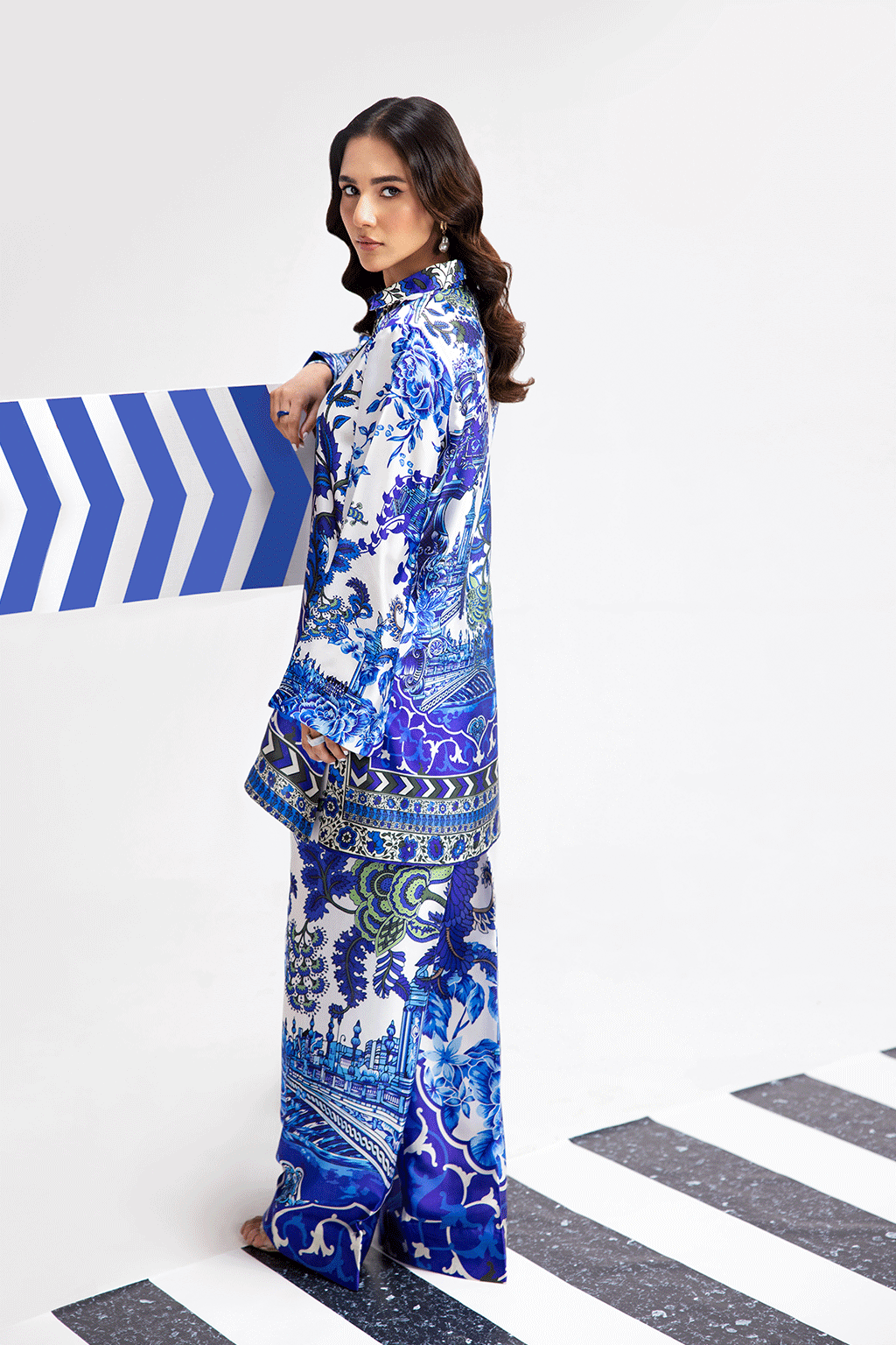 Afsanah | The Print Edit | OCHRE BLOOM AP-104 XS Blue Silk