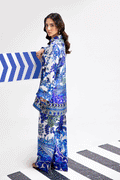 Afsanah | The Print Edit | OCHRE BLOOM AP-104 S Blue Silk