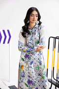Afsanah | The Print Edit | SUMMER GLORY (extended shirt) AP-105 L Off White Silk