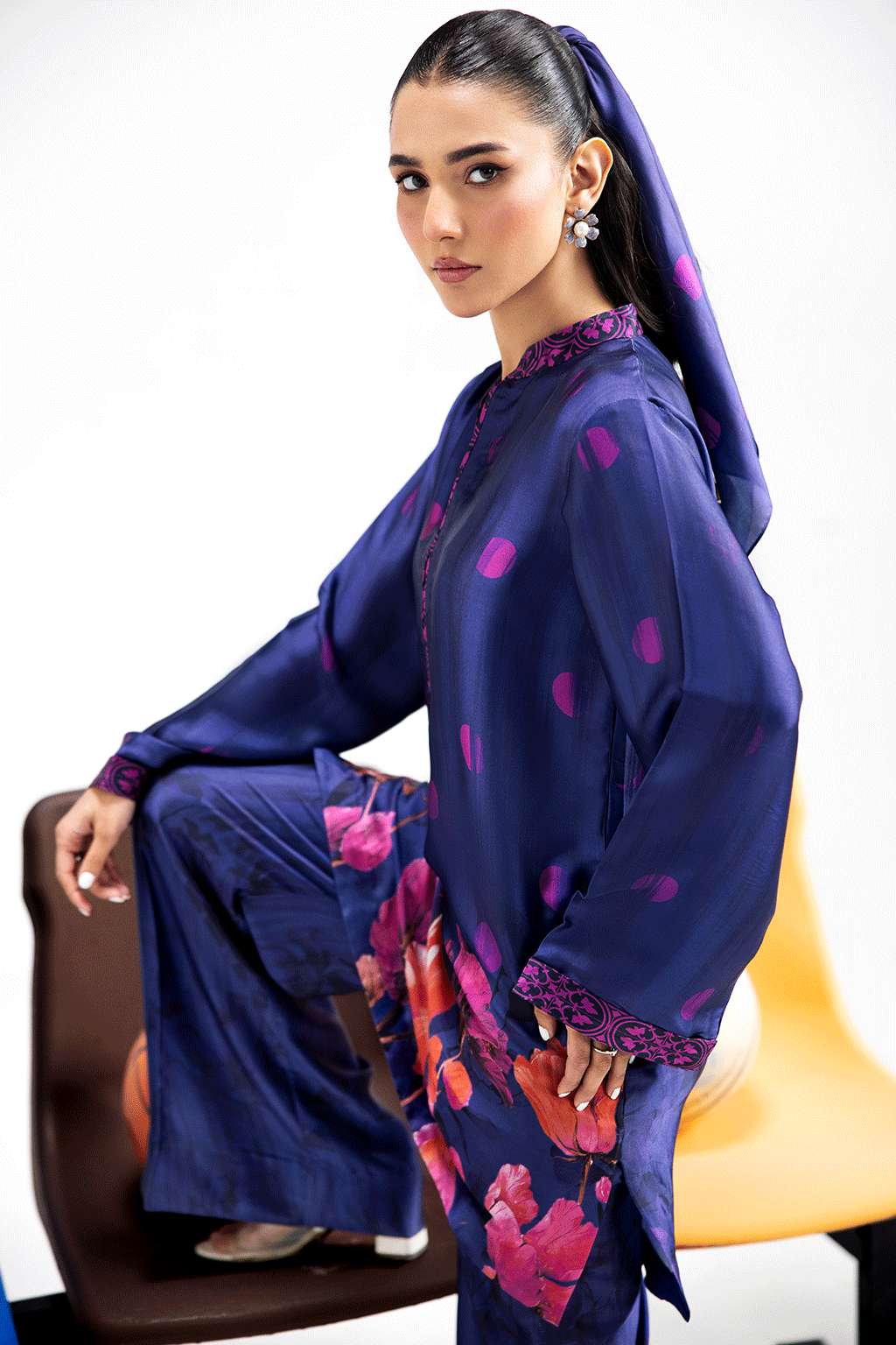 Afsanah | The Print Edit | CRYSTAL TALE AP-117 M Blue Silk