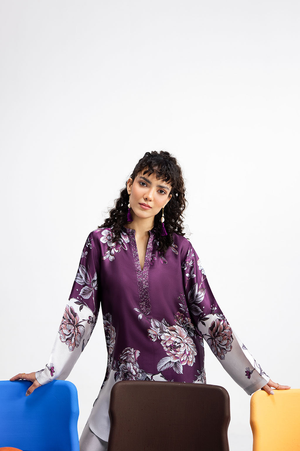 Afsanah | The Print Edit | PURPLE SAPPHIRE AP-114 L Deep Violet Silk