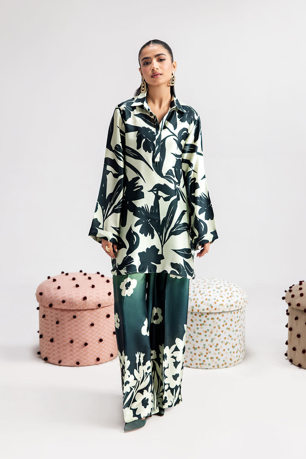 Afsanah | The Print Edit | GREEN SPARKLE AP-106 XS Spanish Green Silk