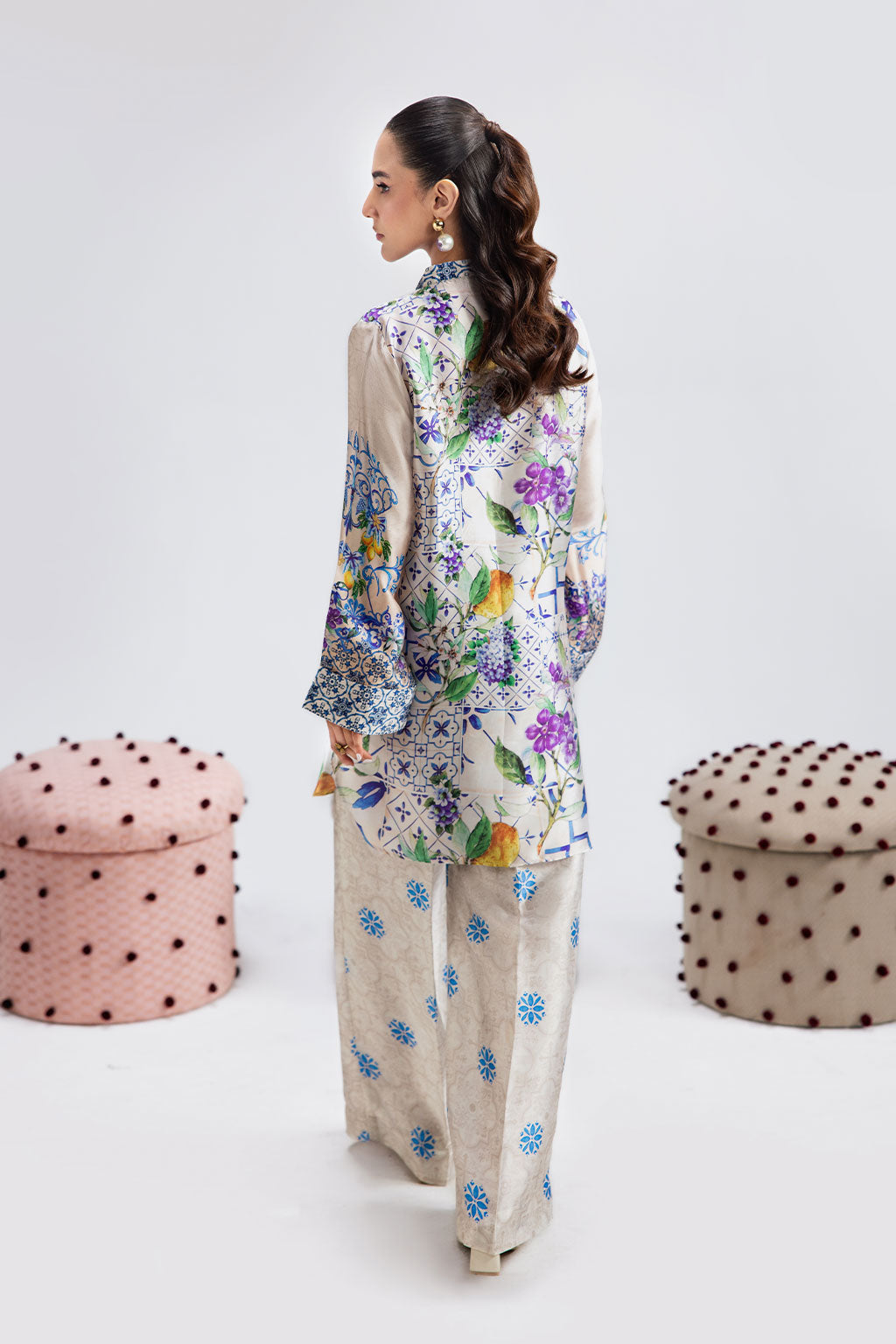 Afsanah | The Print Edit | SUMMER GLORY AP-111 XS Pearl White Silk