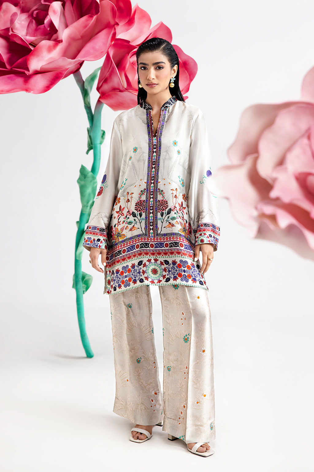 Afsanah | The Print Edit | IVORY FROST AP-108 XS Pearl White Silk