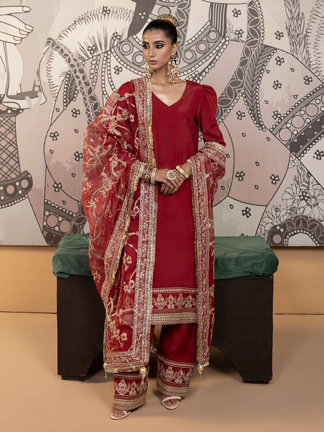 Hem Stitch | Raw Silk Edit 25 | Rose - Pakistani Designer Dress - by Hemstitch | Type: Ladies Clothes - 100% Original at Saira Sultan