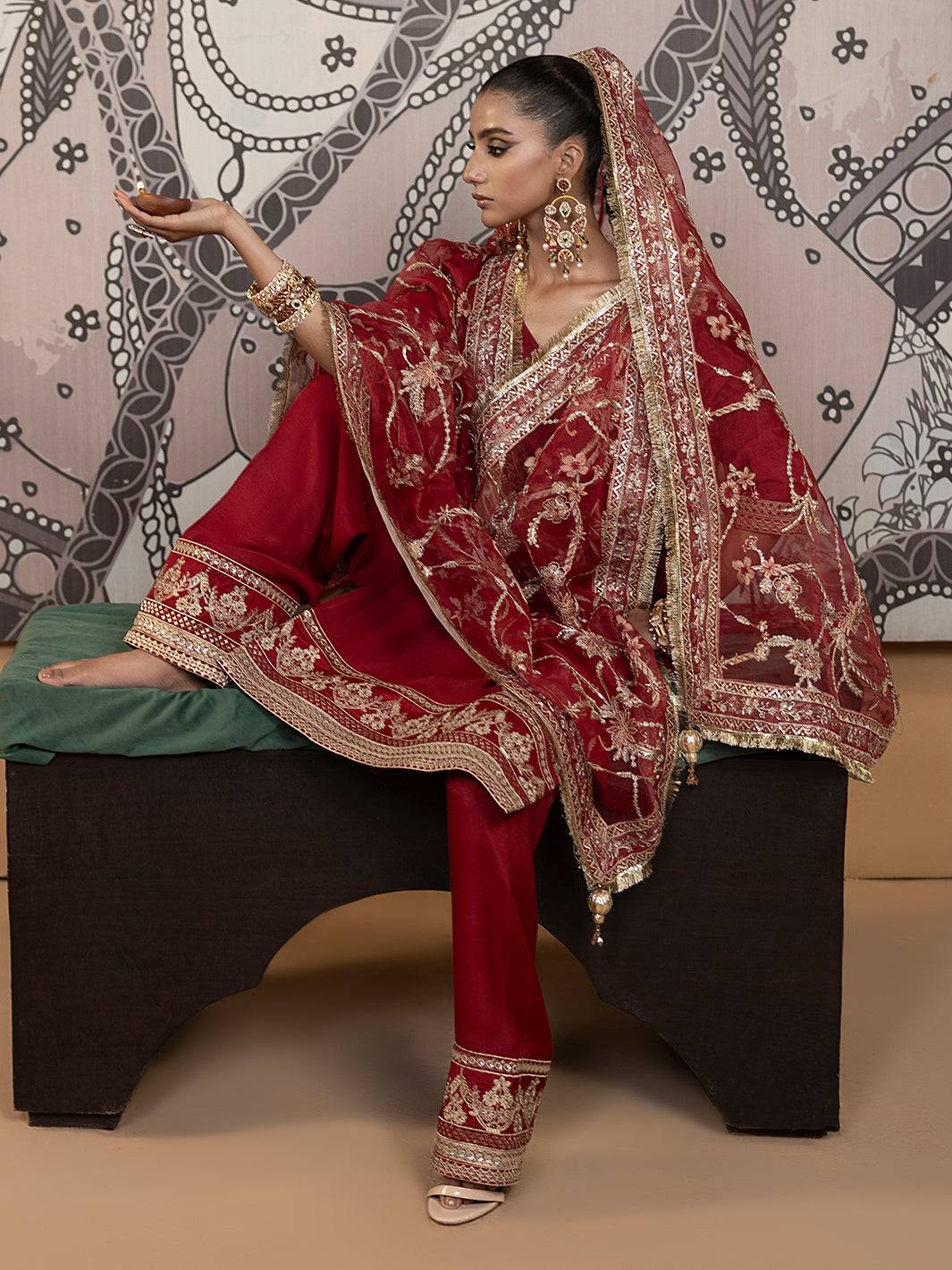 Hem Stitch | Raw Silk Edit 25 | Rose - Pakistani Designer Dress - by Hemstitch | Type: Ladies Clothes - 100% Original at Saira Sultan