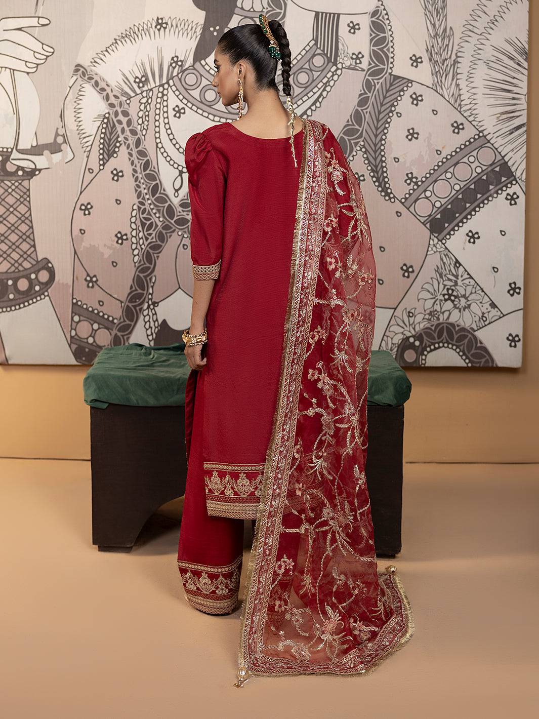 Hem Stitch | Raw Silk Edit 25 | Rose - Pakistani Designer Dress - by Hemstitch | Type: Ladies Clothes - 100% Original at Saira Sultan