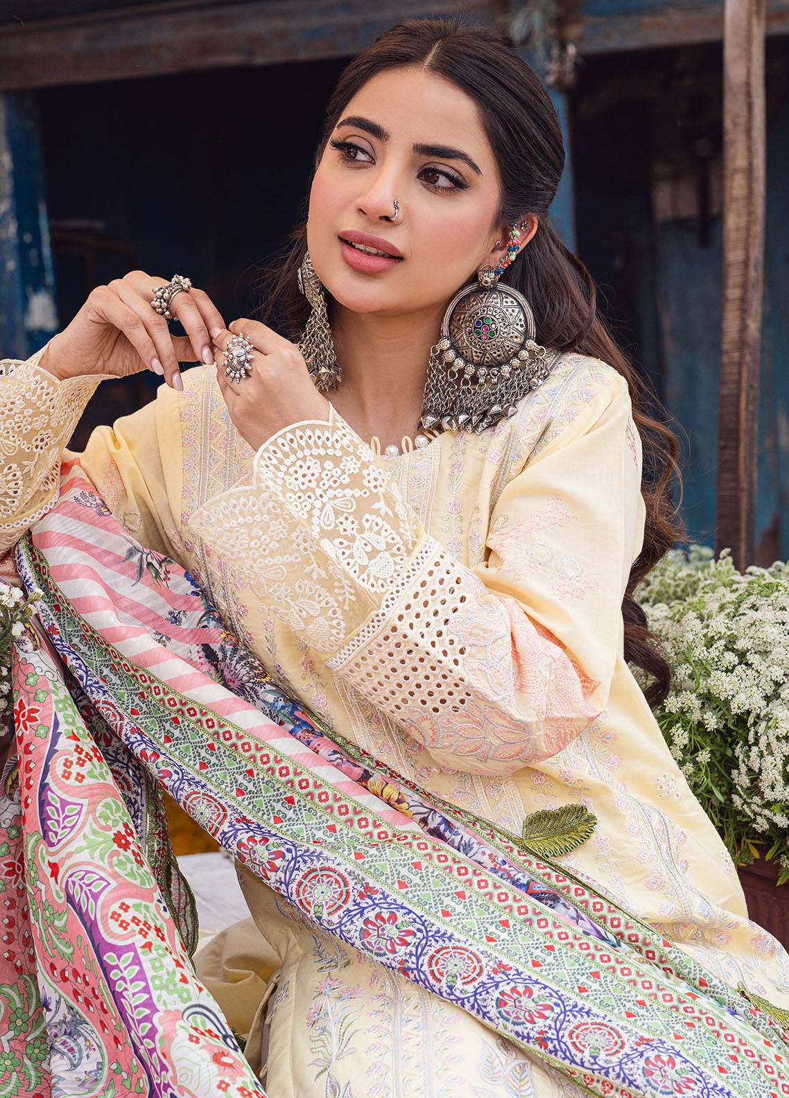Sahane | Sahakari Chikankari Lawn Edit 24 | Zeenat - Pakistani Designer Dress - by Sahane | Type: Luxury - 100% Original at Saira Sultan