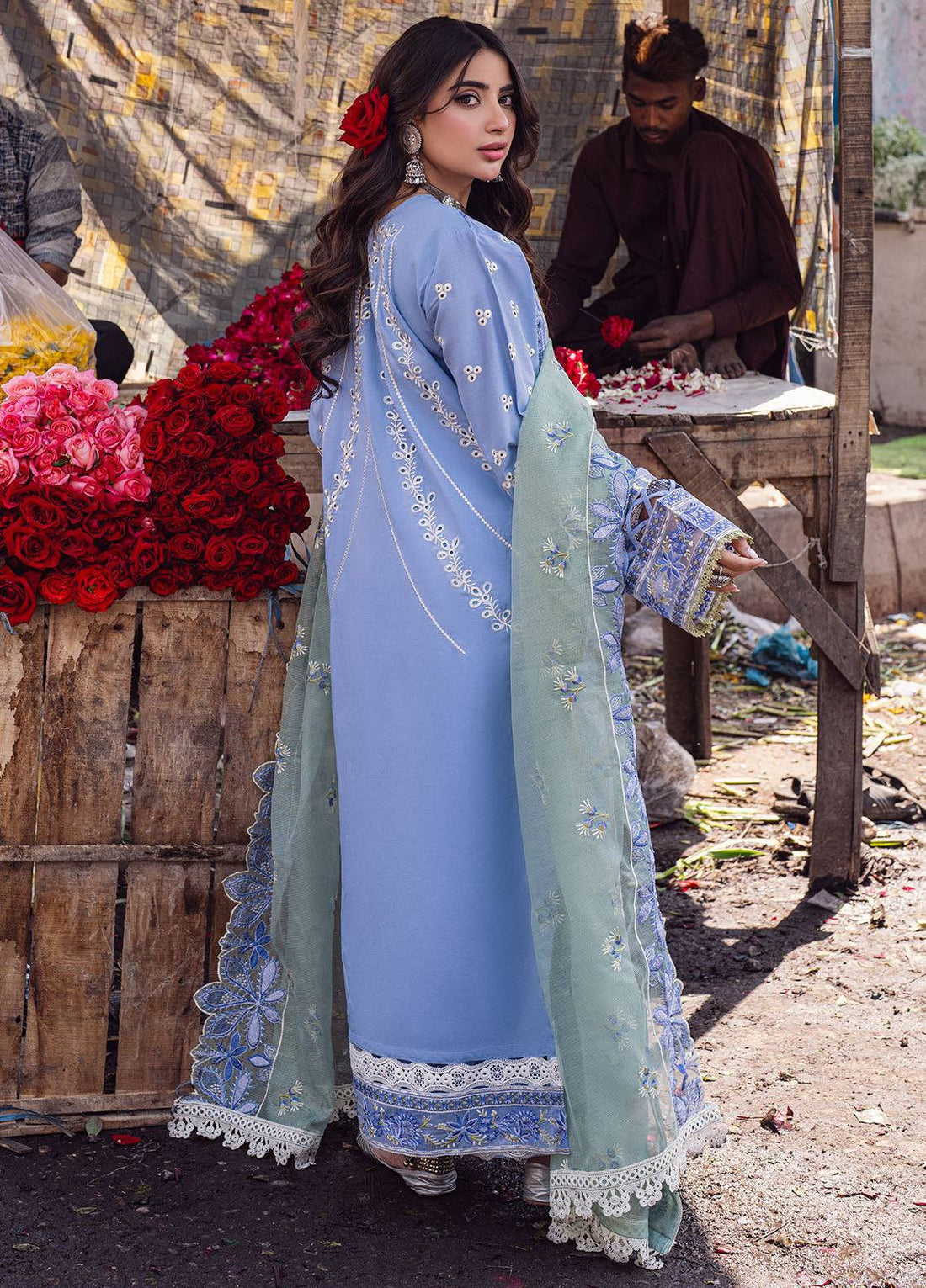 Sahane | Sahakari Chikankari Lawn Edit 24 | Chandni - Pakistani Designer Dress - by Sahane | Type: Luxury - 100% Original at Saira Sultan
