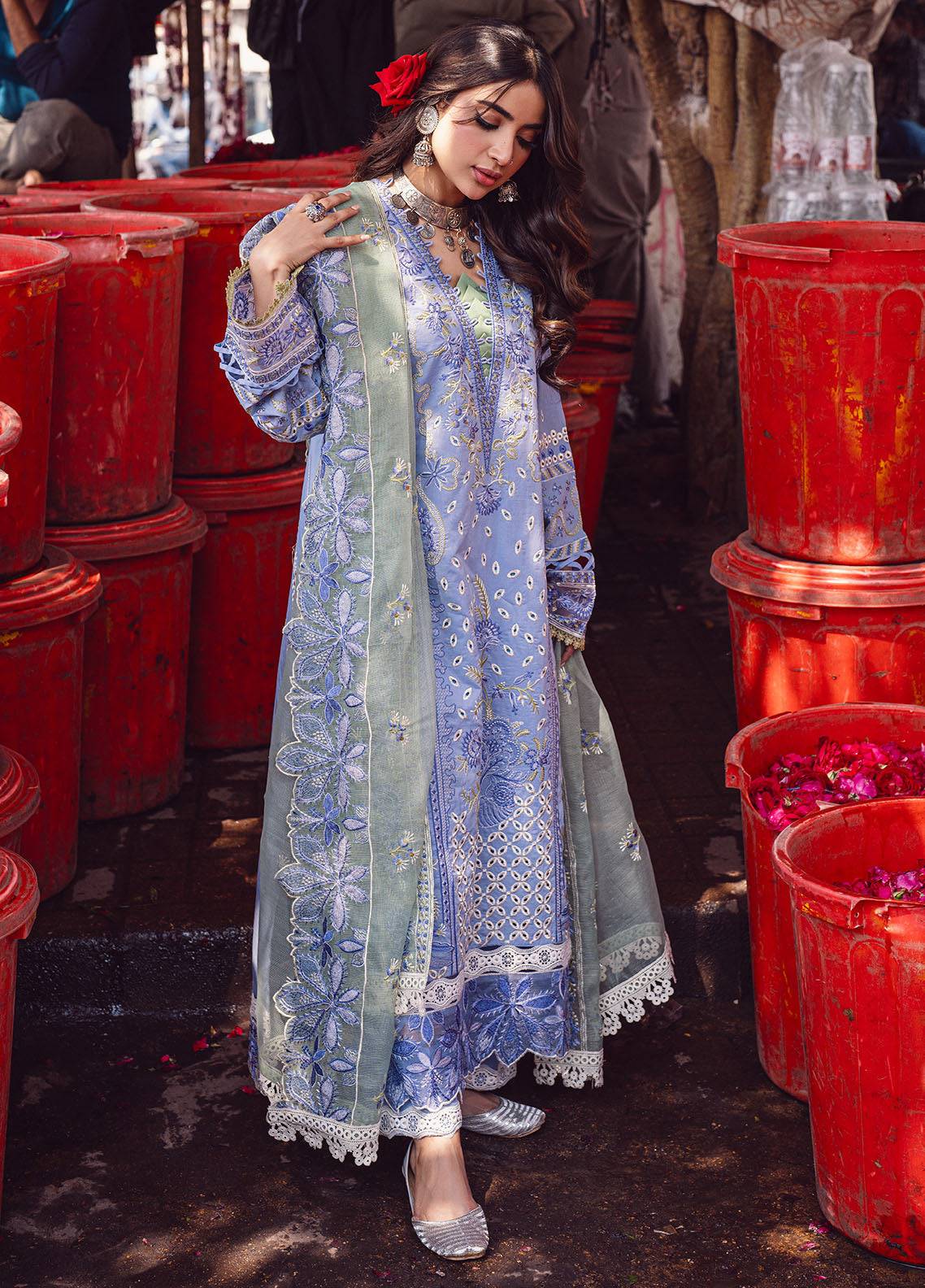 Sahane | Sahakari Chikankari Lawn Edit 24 | Chandni - Pakistani Designer Dress - by Sahane | Type: Luxury - 100% Original at Saira Sultan