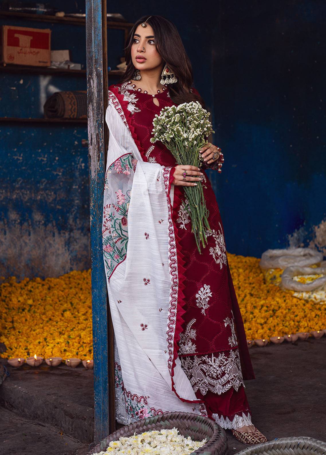Sahane | Sahakari Chikankari Lawn Edit 24 | Gulaab - Pakistani Designer Dress - by Sahane | Type: Luxury - 100% Original at Saira Sultan