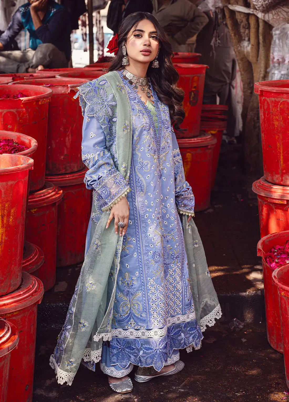 Sahane | Sahakari Chikankari Lawn Edit 24 | Chandni - Pakistani Designer Dress - by Sahane | Type: Luxury - 100% Original at Saira Sultan