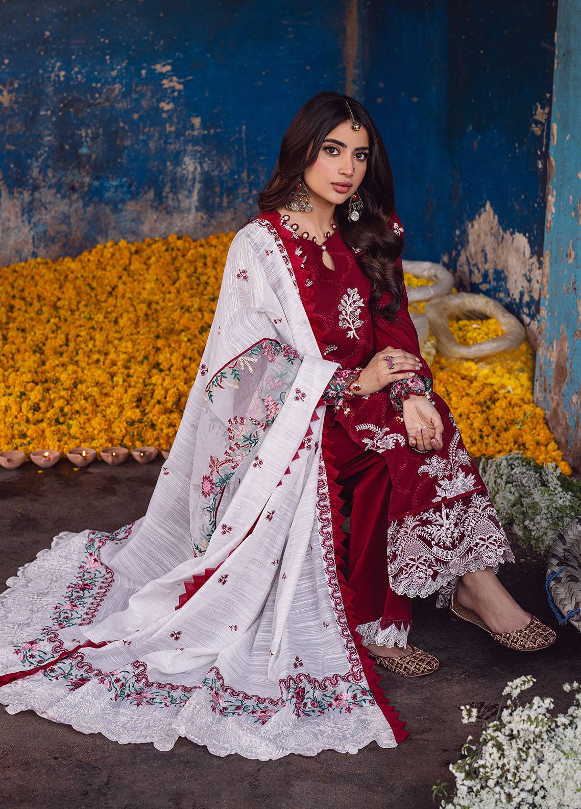 Sahane | Sahakari Chikankari Lawn Edit 24 | Gulaab - Pakistani Designer Dress - by Sahane | Type: Luxury - 100% Original at Saira Sultan