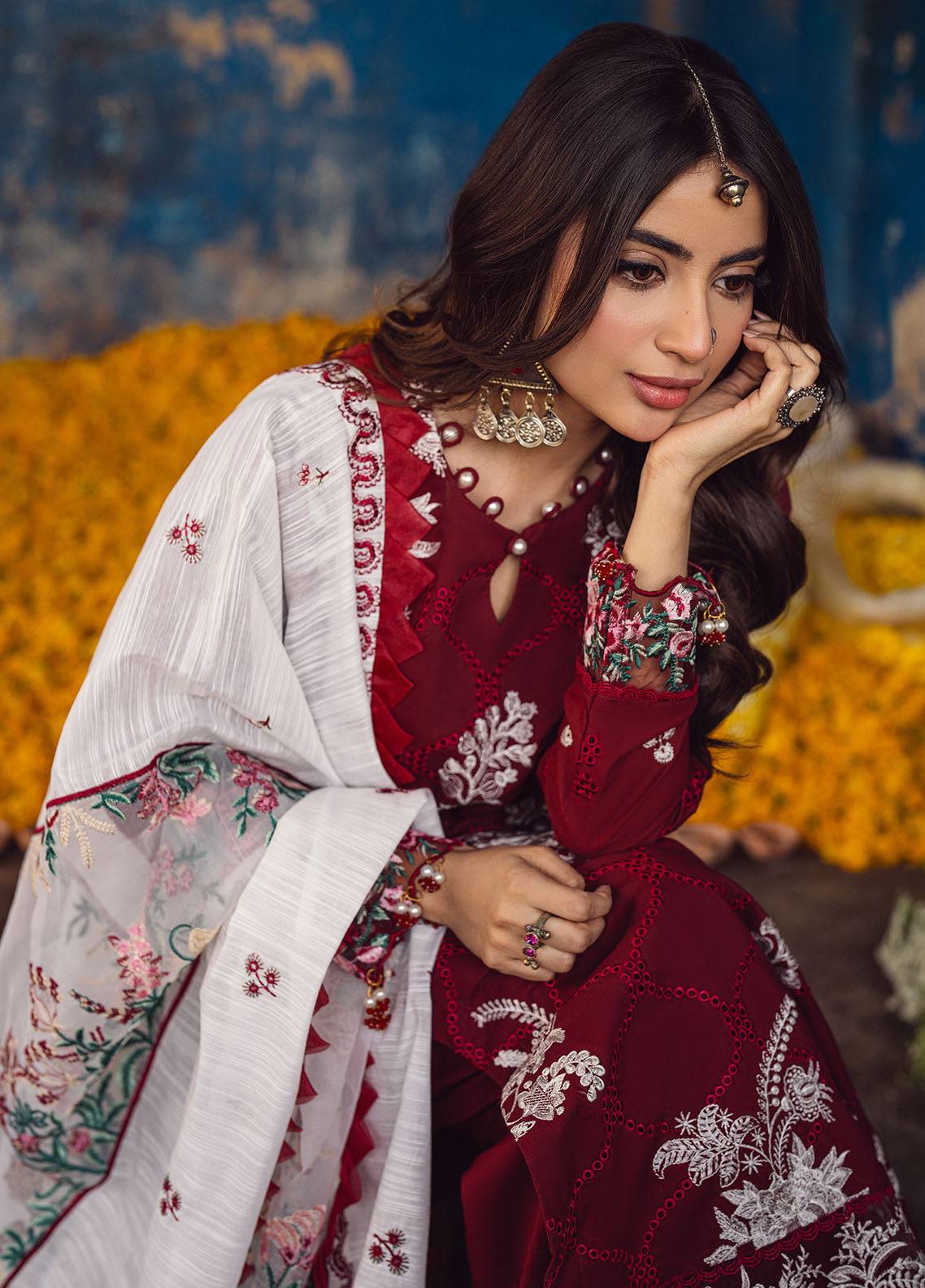 Sahane | Sahakari Chikankari Lawn Edit 24 | Gulaab - Pakistani Designer Dress - by Sahane | Type: Luxury - 100% Original at Saira Sultan