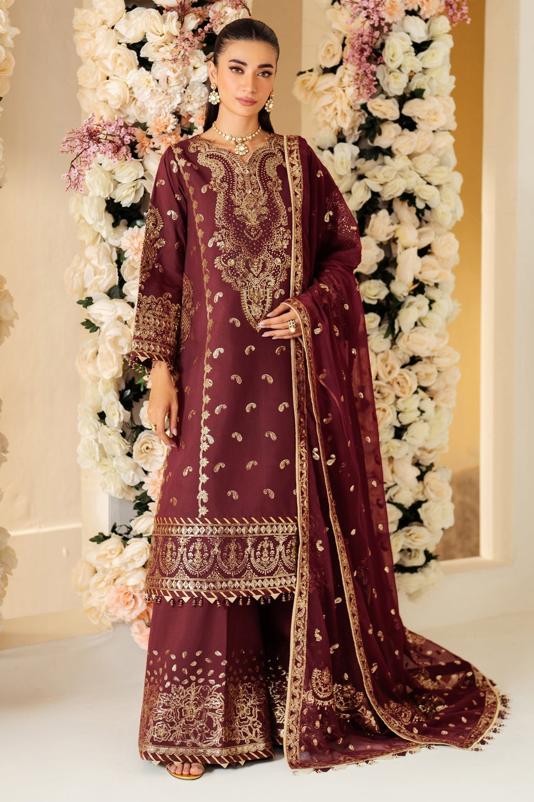 Alizeh | Luxury Raw Silk | AF-RS-01-SALSA XS Maroon Raw Silk