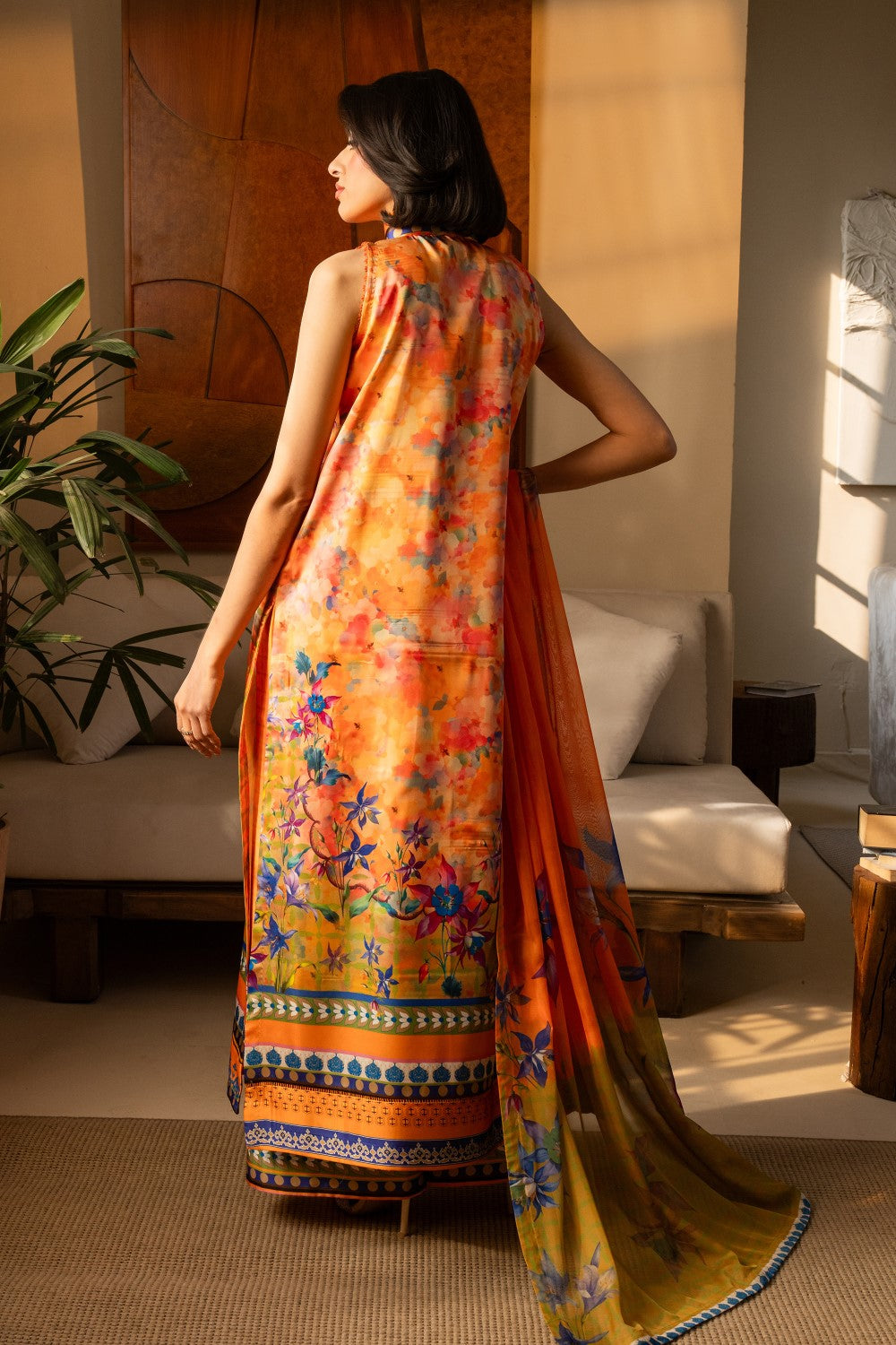 Maryum N Maria | Nazm Collection | SASHA - MS50460 XS Orange Silk