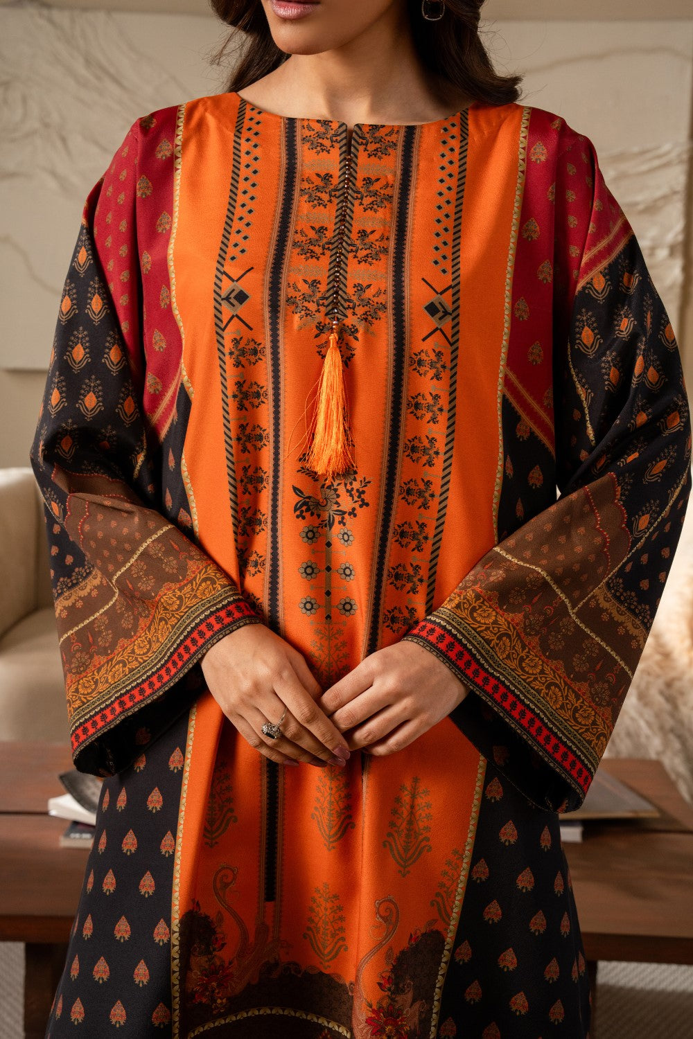 Maryum N Maria | Nazm Collection | SELENA - MS50463 M Orange Silk