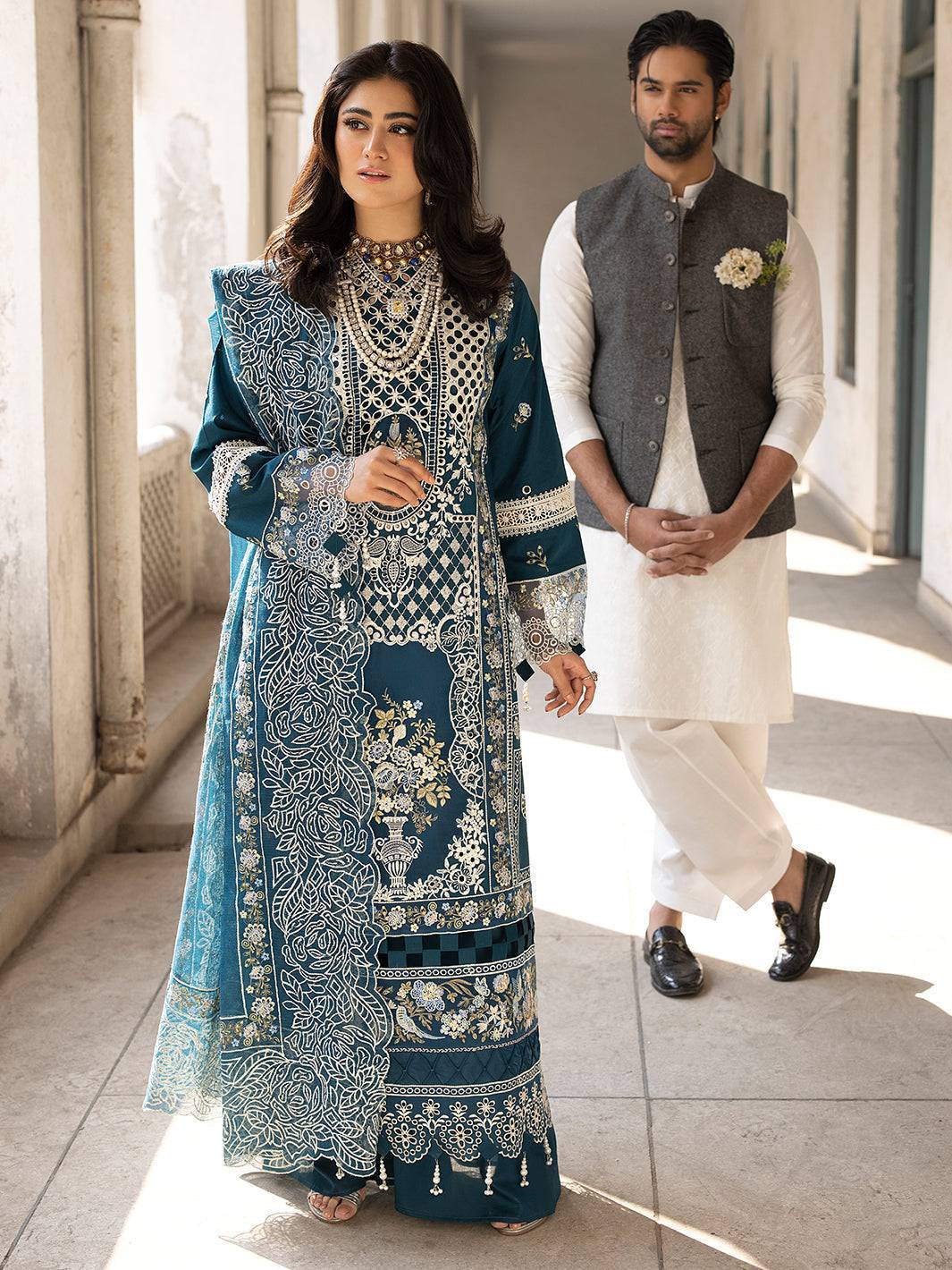 Mahnur | Mahrukh Luxury Lawn 24 | SERENE - Pakistani Designer Dress - by Mahnur | Type: Luxury - 100% Original at Saira Sultan