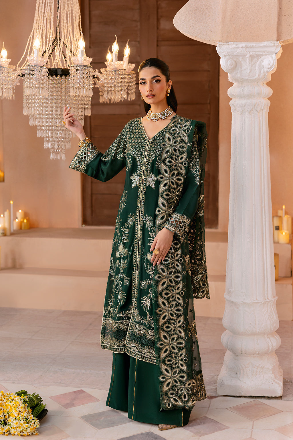 Ramsha | Shehnai Collection | SS-101 L Dark Green Raw Silk