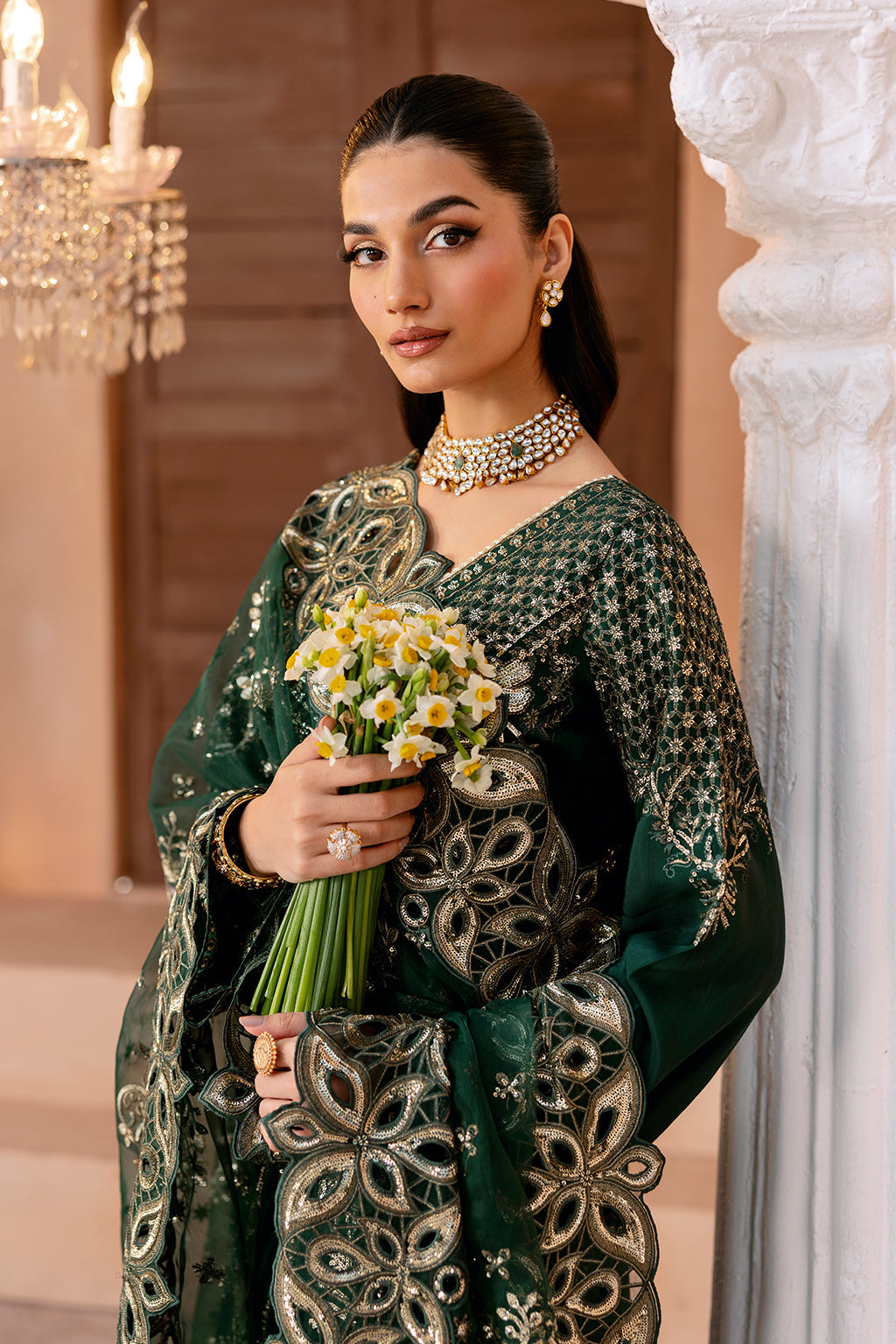 Ramsha | Shehnai Collection | SS-101 M Dark Green Raw Silk