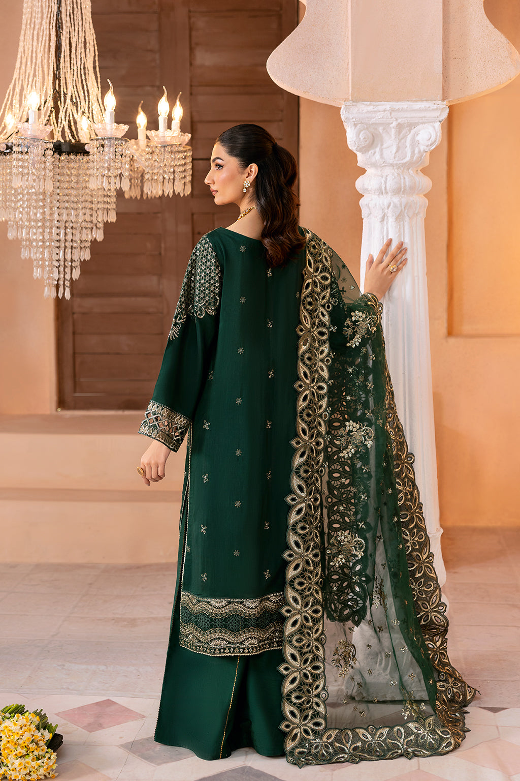 Ramsha | Shehnai Collection | SS-101 S Dark Green Raw Silk
