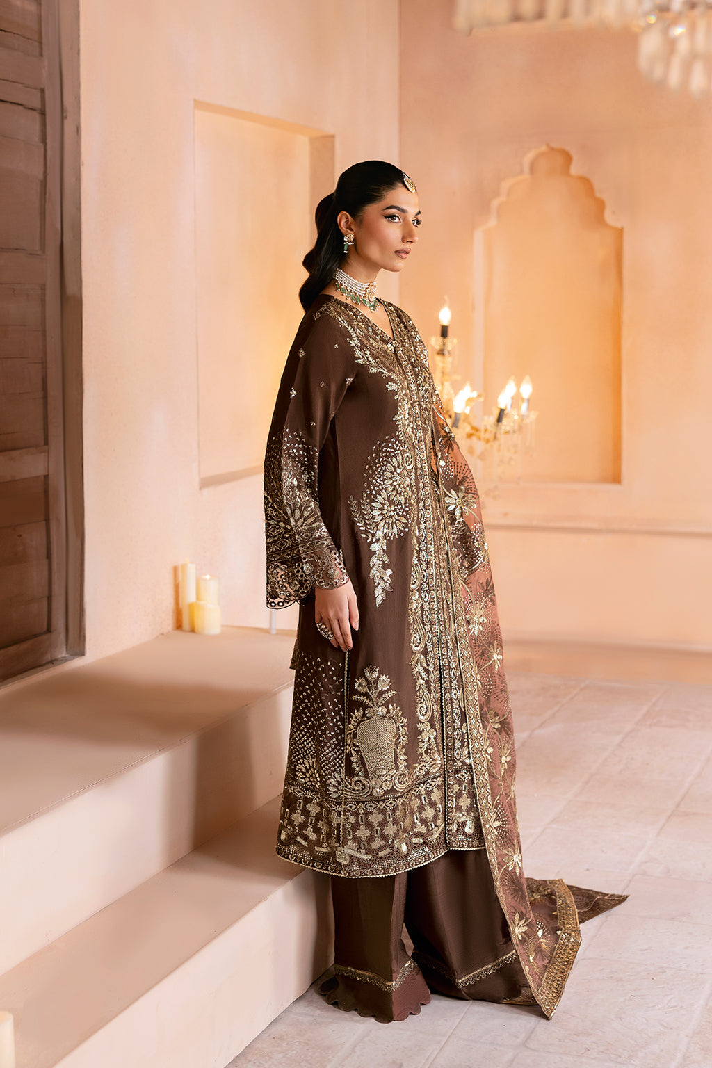 Ramsha | Shehnai Collection | SS-108 L Chocolate Brown Raw Silk