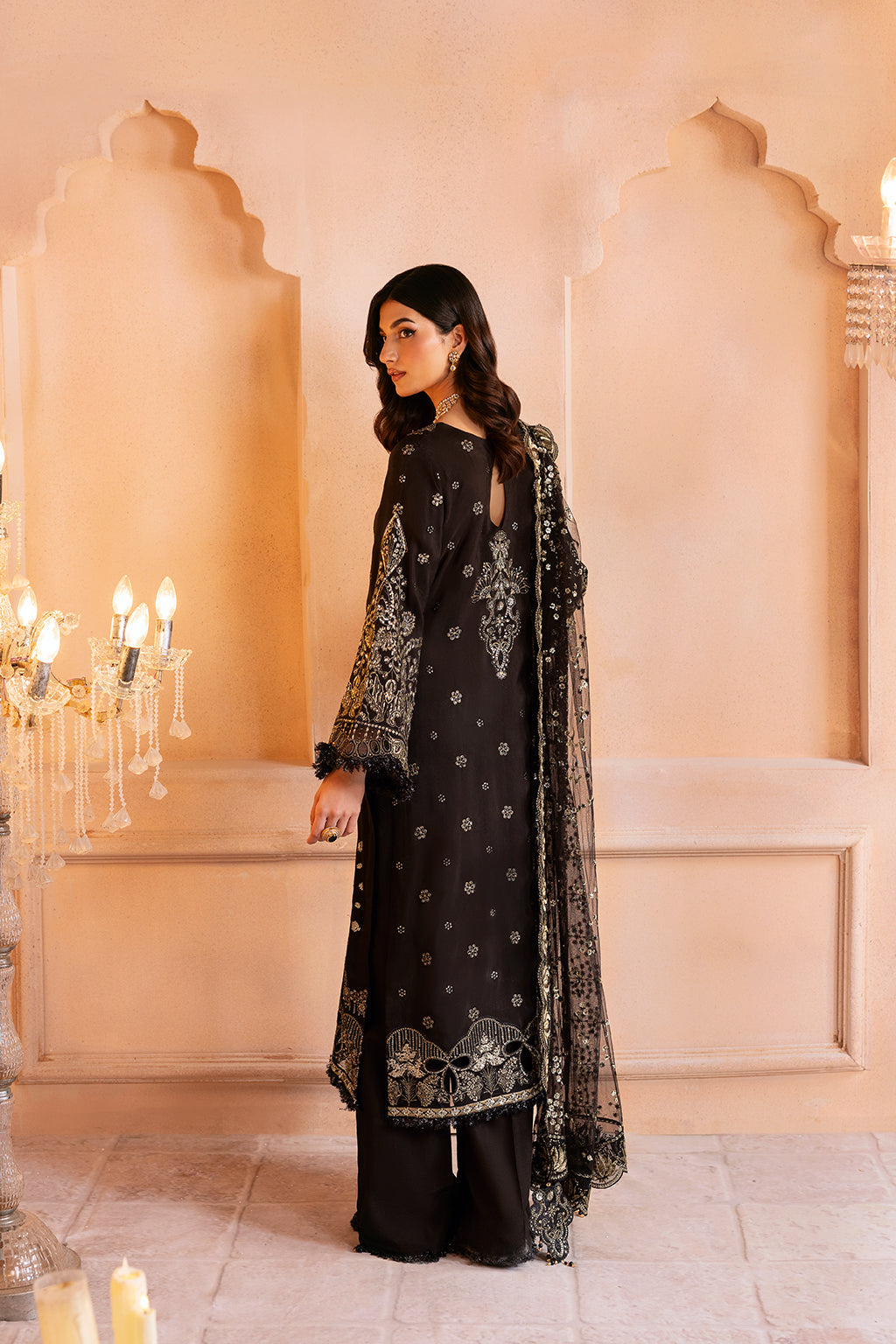 Ramsha | Shehnai Collection | SS-105 XS Black Raw Silk