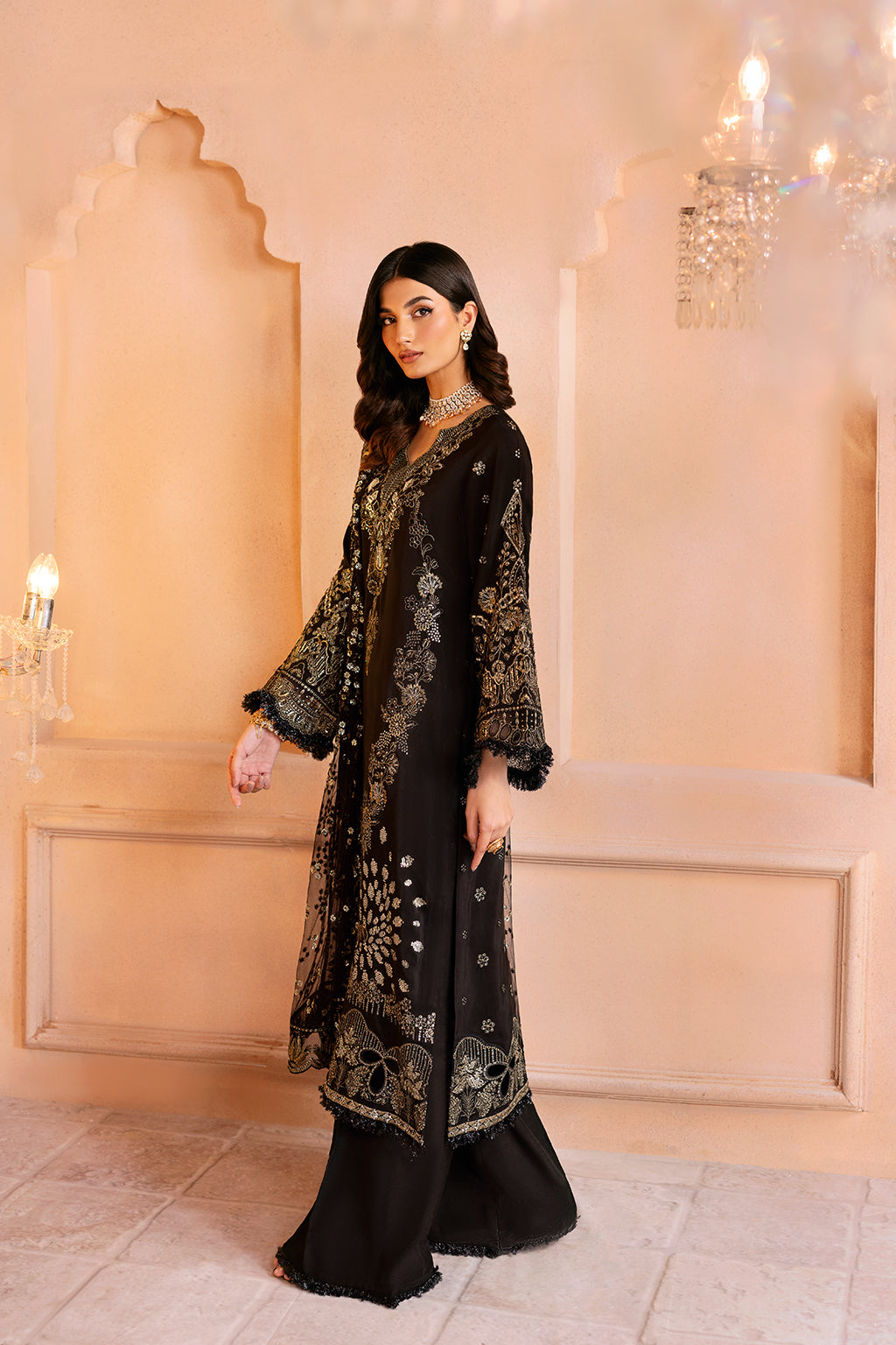 Ramsha | Shehnai Collection | SS-105 M Black Raw Silk