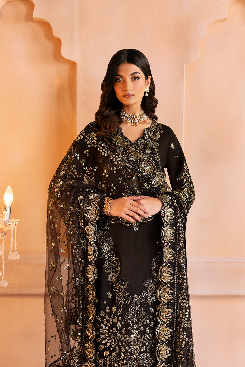 Ramsha | Shehnai Collection | SS-105 L Black Raw Silk