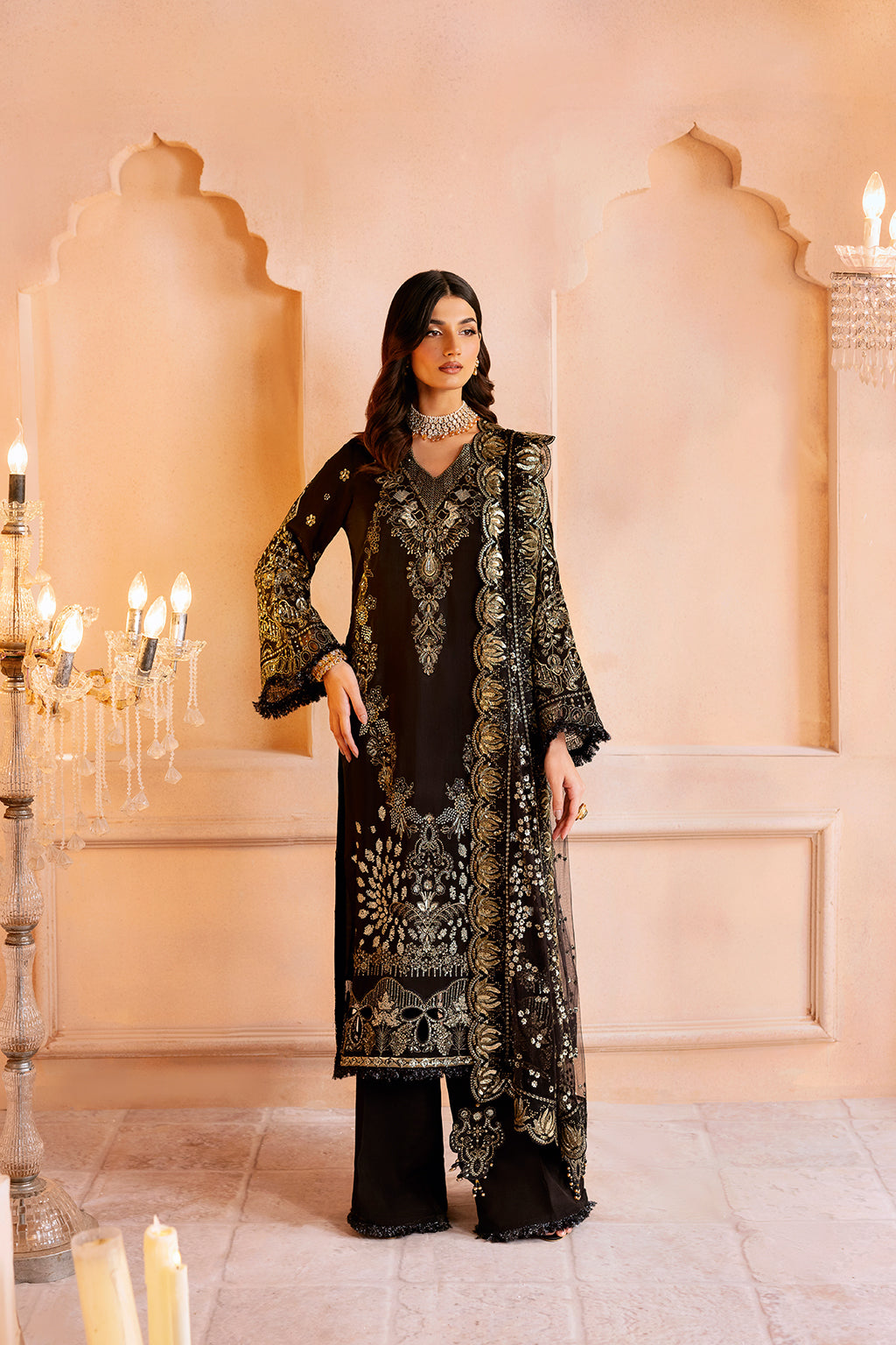 Ramsha | Shehnai Collection | SS-105 XS Black Raw Silk