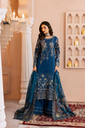 Ramsha | Shehnai Collection | SS-107 L Cobalt Blue Raw Silk