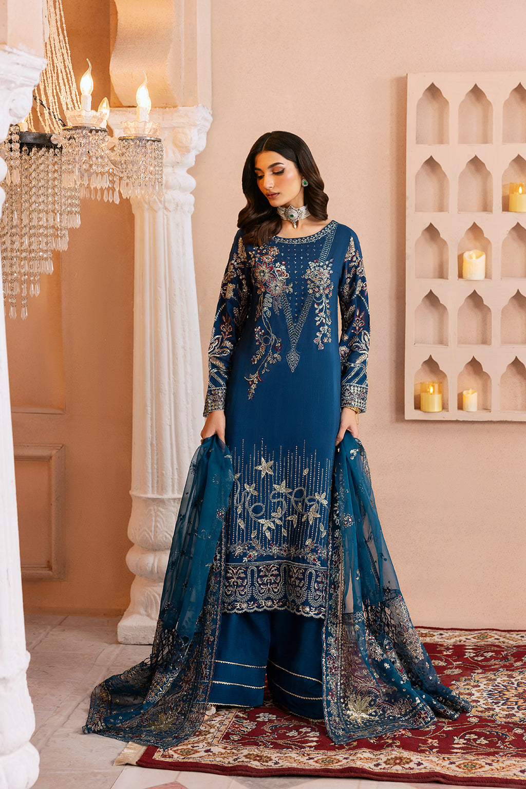 Ramsha | Shehnai Collection | SS-107 L Cobalt Blue Raw Silk