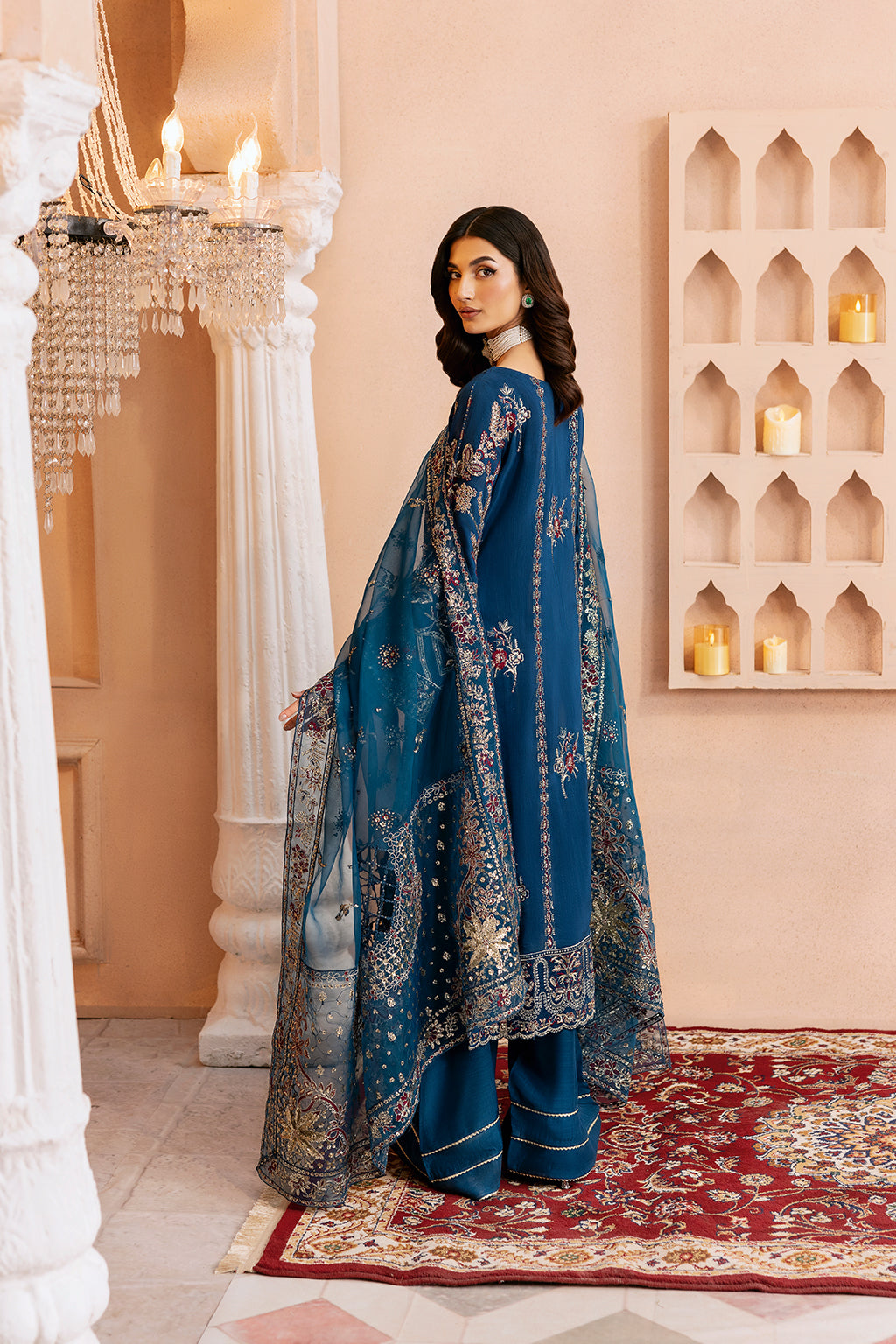 Ramsha | Shehnai Collection | SS-107 XS Cobalt Blue Raw Silk