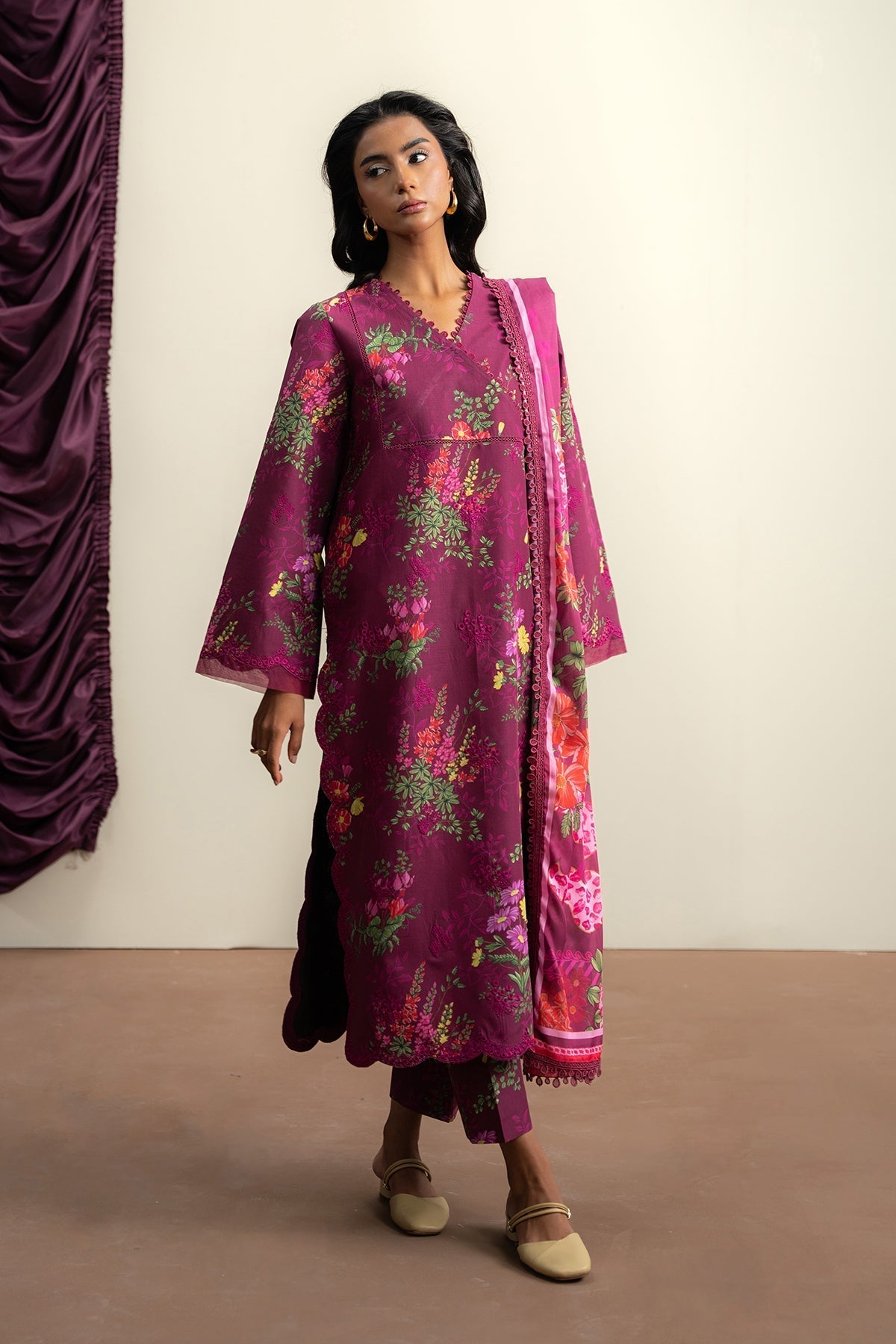 Ayzel | The Bare Minimum | DEWPETAL M Magenta Lawn