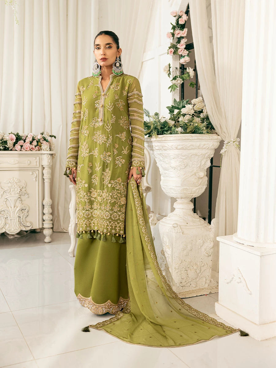 Salitex | Signature Festive Chiffon | SUNS7CH030UT XS Olive Green Chiffon