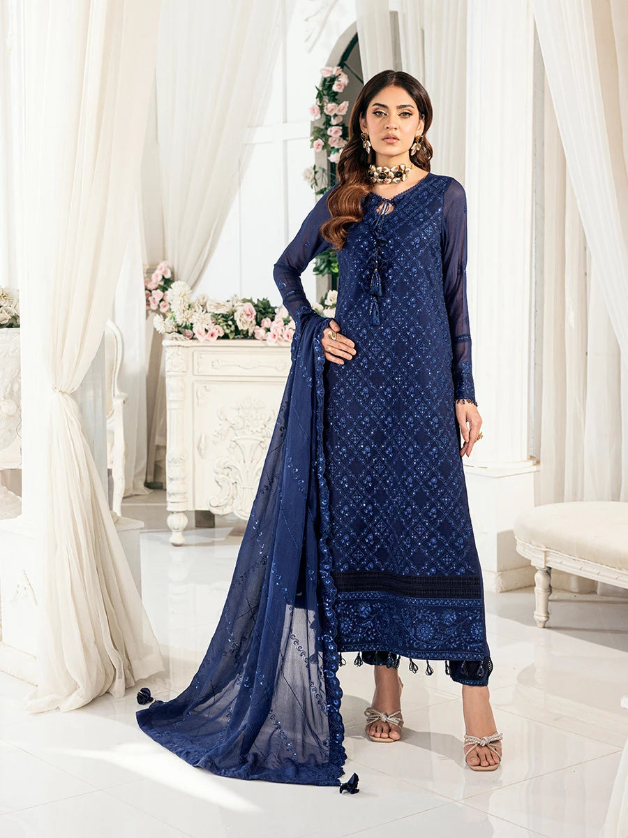 Salitex | Signature Festive Chiffon | SUNS7CH042UT L Dark Blue Chiffon