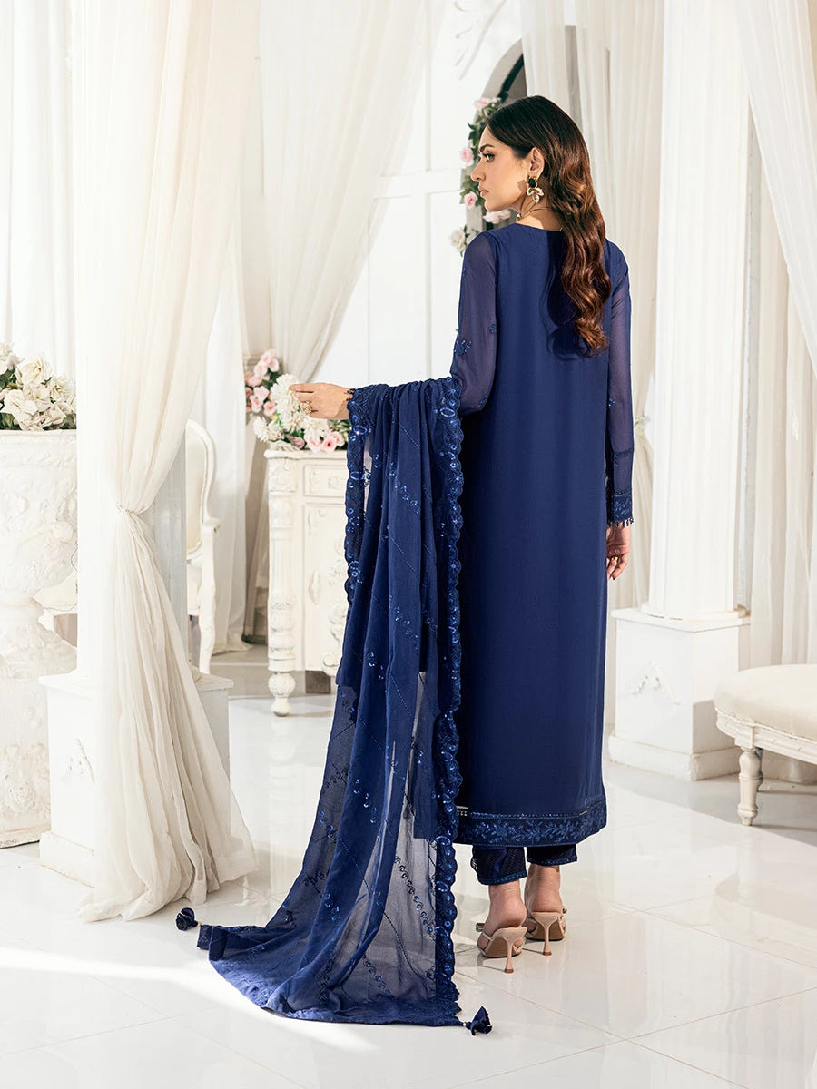Salitex | Signature Festive Chiffon | SUNS7CH042UT XL Dark Blue Chiffon
