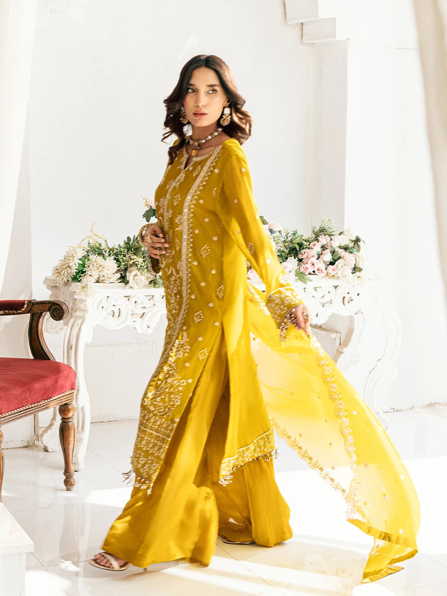 Salitex | Signature Festive Chiffon | SUNS7CH041UT XL Mustard Chiffon
