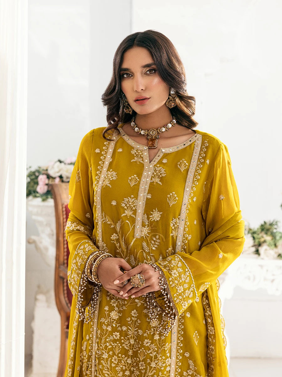 Salitex | Signature Festive Chiffon | SUNS7CH041UT M Mustard Chiffon