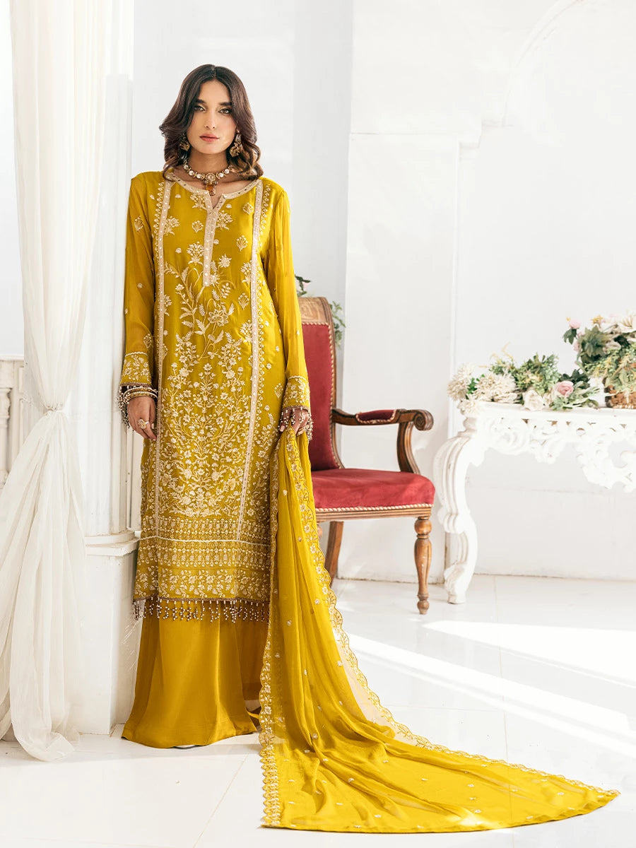 Salitex | Signature Festive Chiffon | SUNS7CH041UT XS Mustard Chiffon