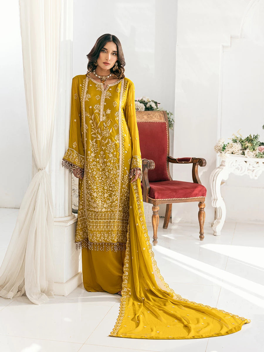 Salitex | Signature Festive Chiffon | SUNS7CH041UT L Mustard Chiffon
