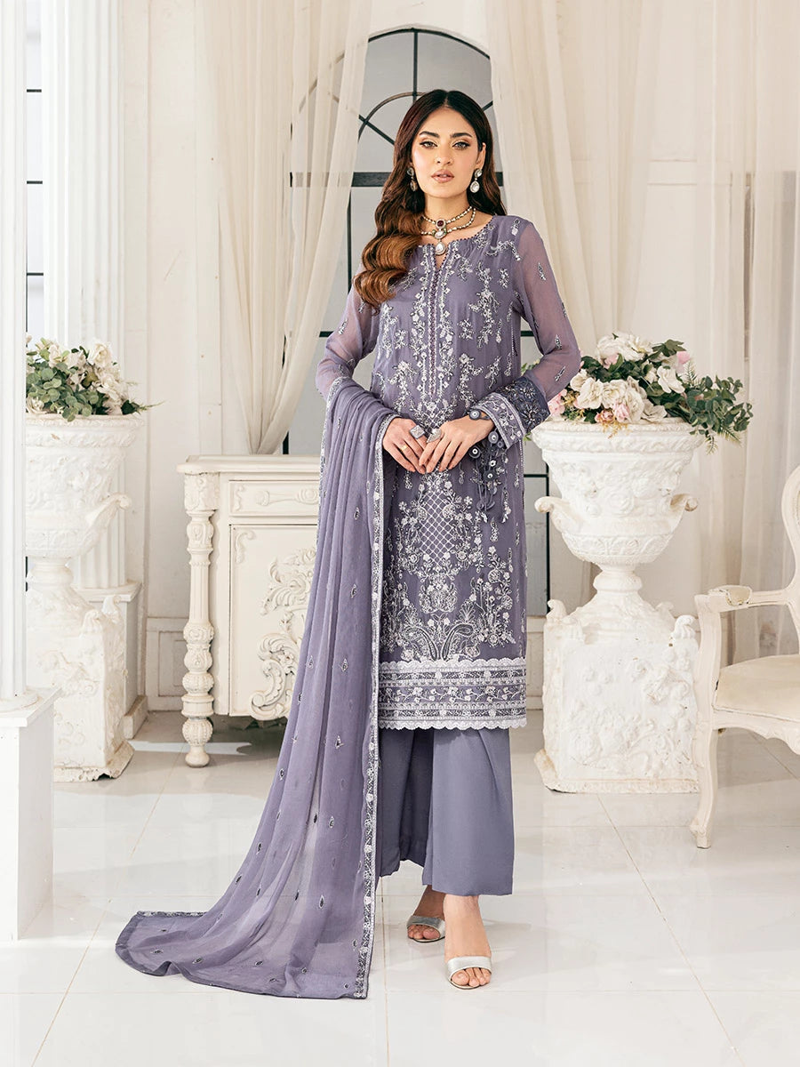 Salitex | Signature Festive Chiffon | SUNS7CH047UT XS Purple Gray Chiffon