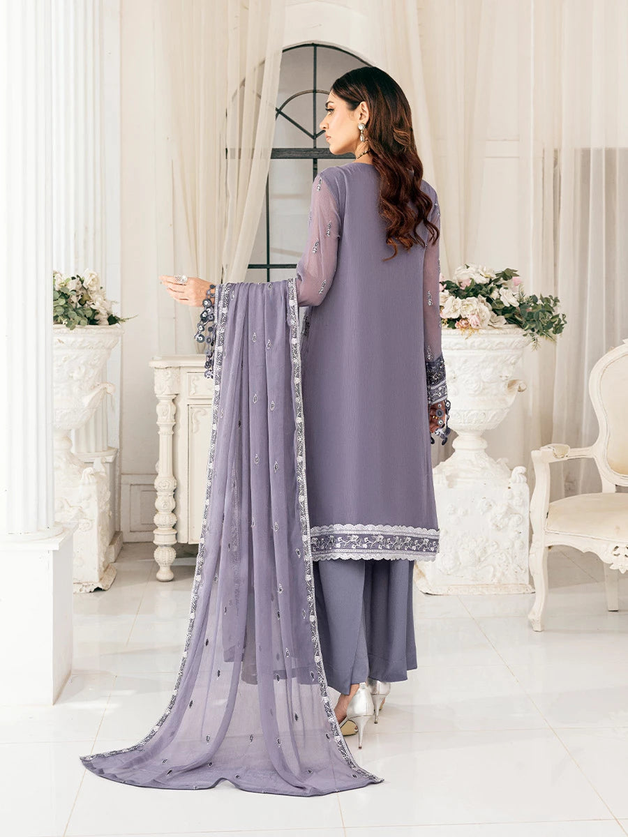 Salitex | Signature Festive Chiffon | SUNS7CH047UT XS Purple Gray Chiffon
