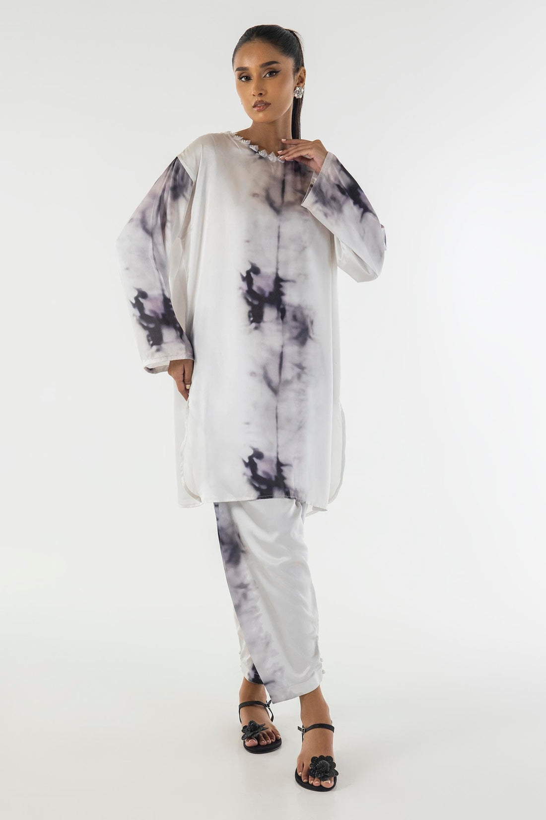 Sana Safinaz | Silk Tunics | SS24STP121P2T S Multicolor Poly Satin
