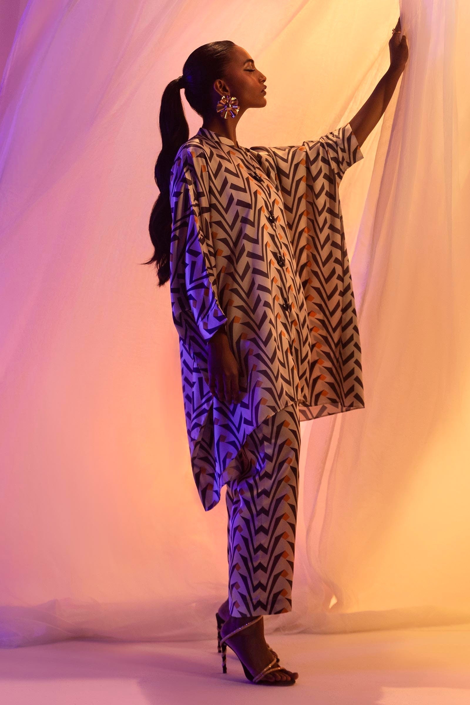 Sana Safinaz | Silk Tunics | SS24STP141P2T XS Poly Crepe Multicolor