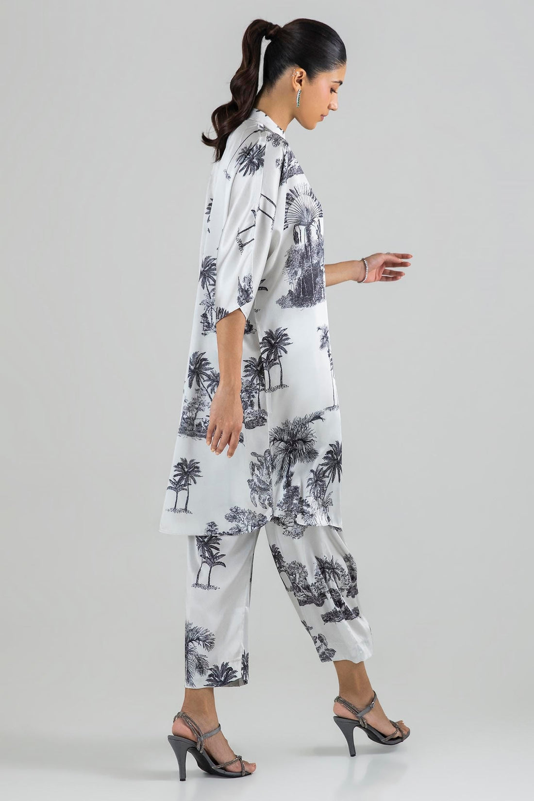 Sana Safinaz | Silk Tunics | SS24STP142P2T S White Poly Satin