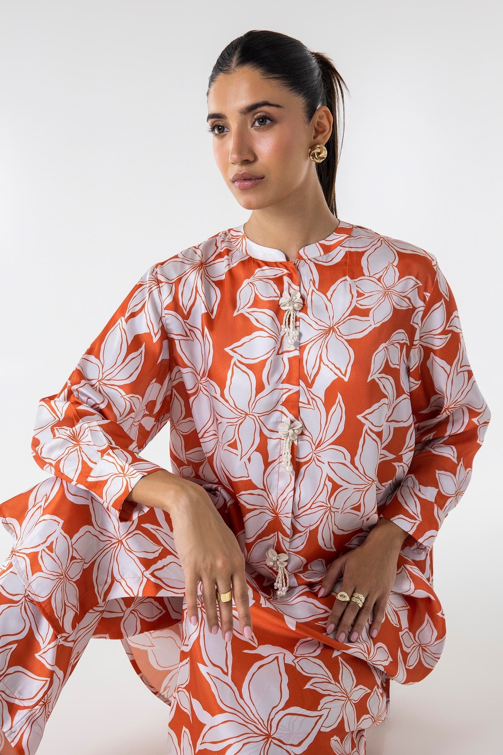 Sana Safinaz | Silk Tunics | SS24STP151P2T L Multicolor Poly Satin