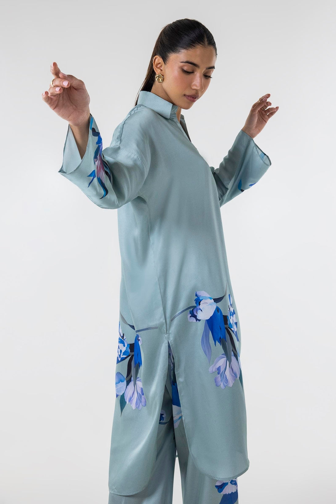 Sana Safinaz | Silk Tunics | SS24STP155P2T S Multicolor Poly Satin