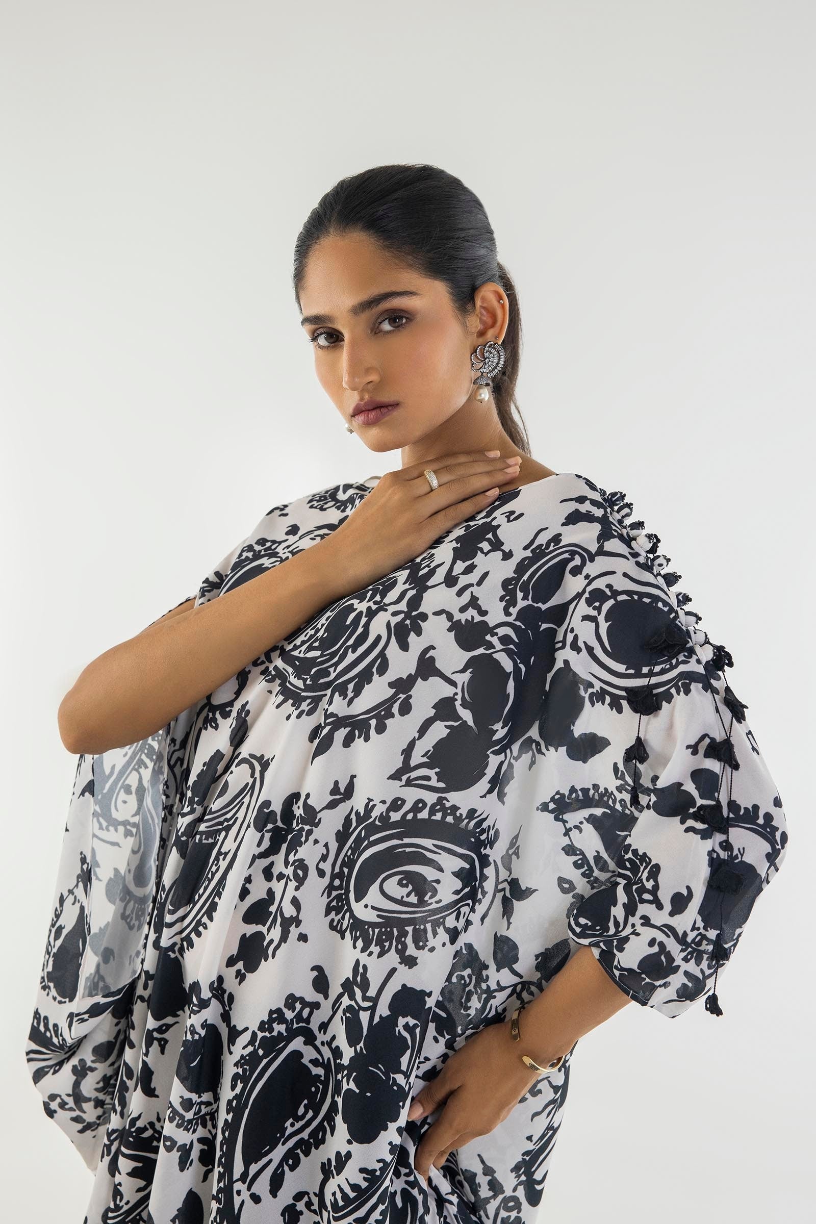 Sana Safinaz | Silk Tunics | SS24STP157 M Multicolor Poly Satin